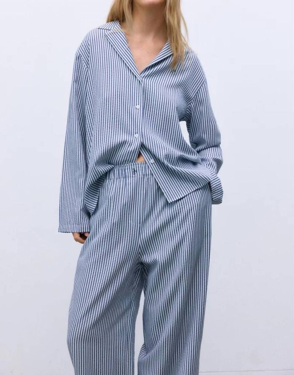 NEW THE NEW SOCIETY alheli shirt in summer midnight stripes